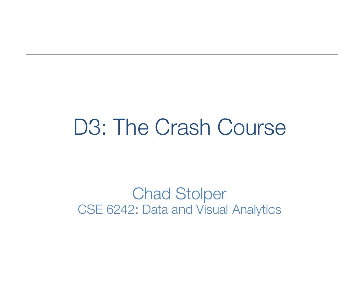 d3 the crash course
