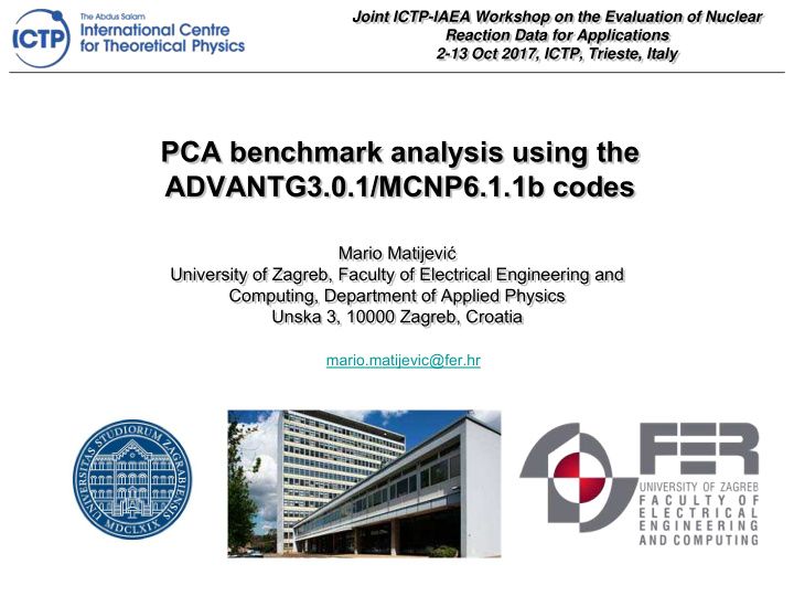 joint ictp iaea workshop on the evaluation of nuclear