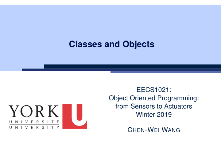 classes and objects