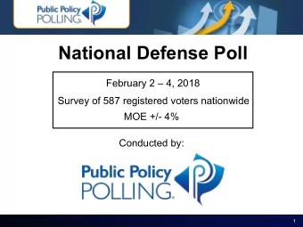 National Defense Poll  February 2  4, 2018  Survey of 587 registered voters nationwide  MOE +/-
