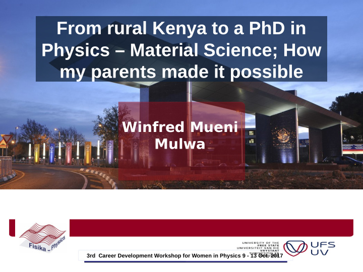 from rural kenya to a phd in physics material science how