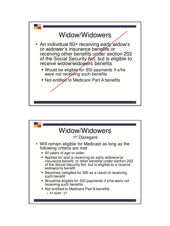 widow widowers