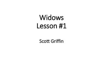 Widows  ws  Les  esso  son #  #1  Sc  Scot  ott G  Griffin      Widow