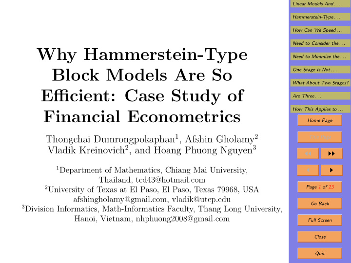 why hammerstein type