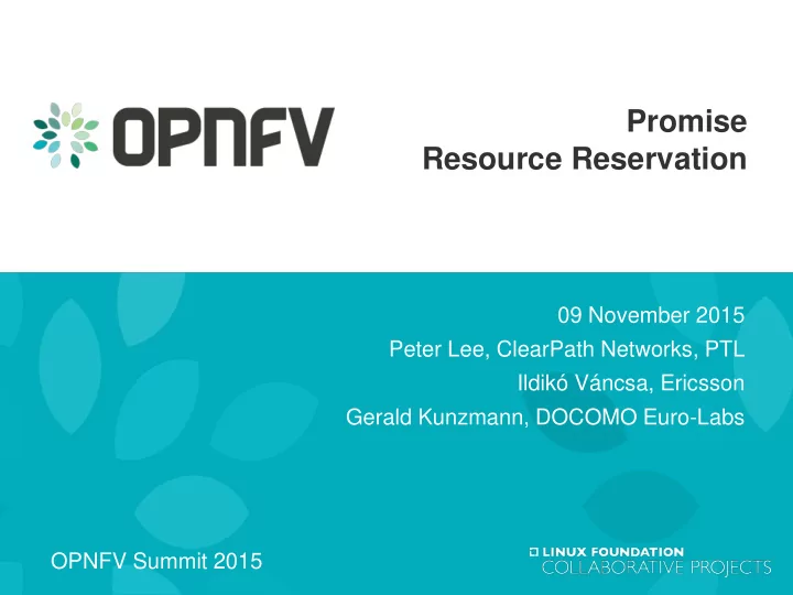 promise resource reservation