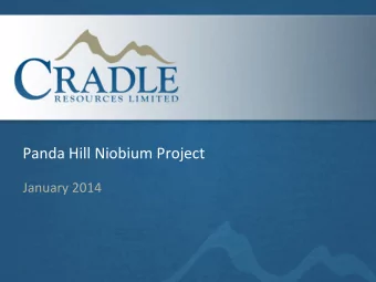 Panda Hill Niobium Project  January 2014  ASX Capital Structure Issued Shares *  128,675,017