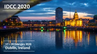 IDCC 2020 17  20 February 2020  Dublin, Ireland  Dublin one of the most well-connected cities in