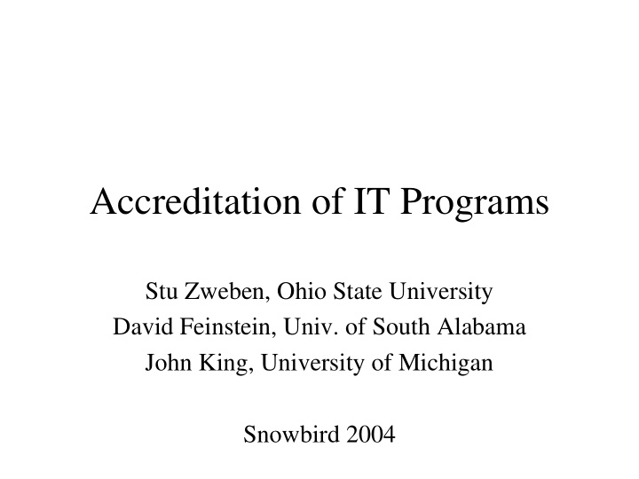 accreditation of it programs