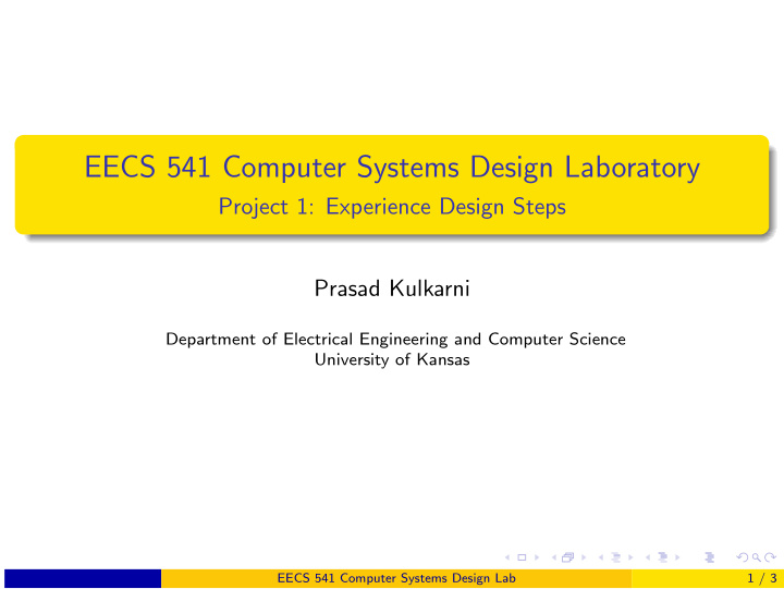 eecs 541 computer systems design laboratory