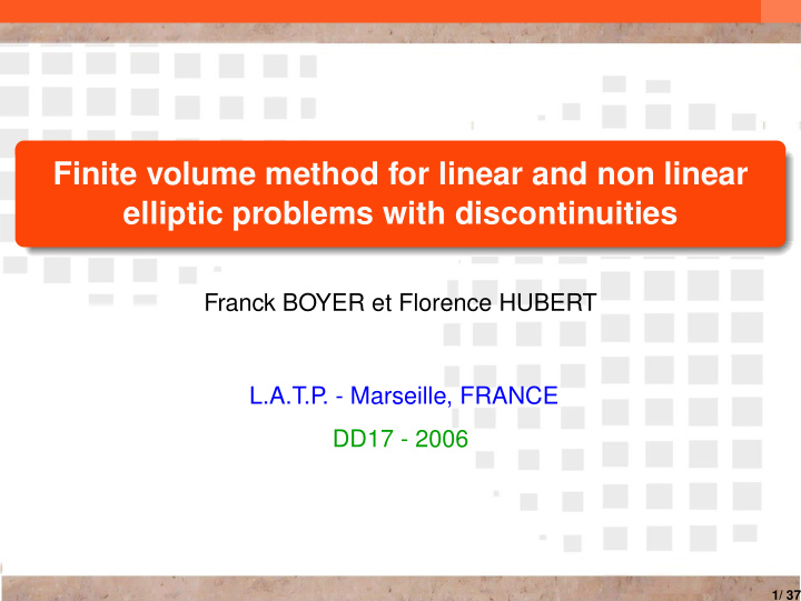 finite volume method for linear and non linear elliptic