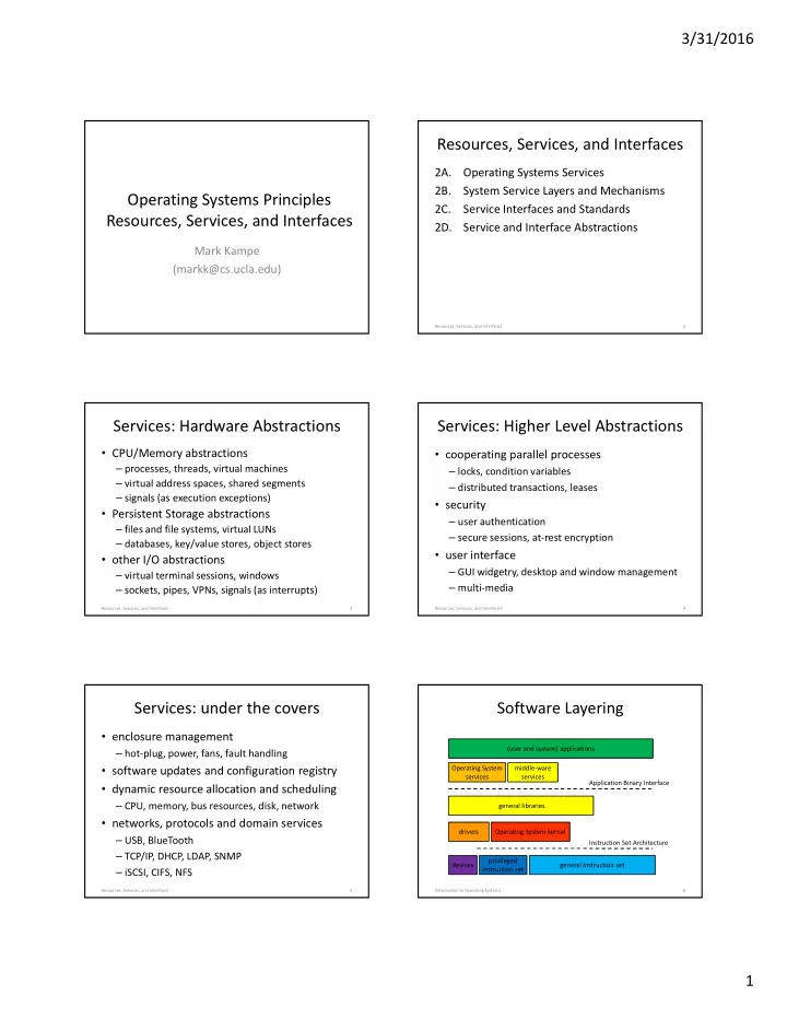 resources services and interfaces