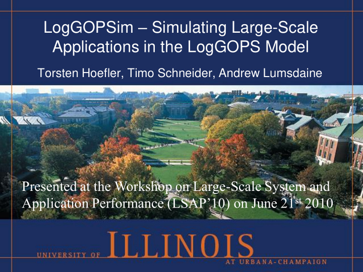 applications in the loggops model