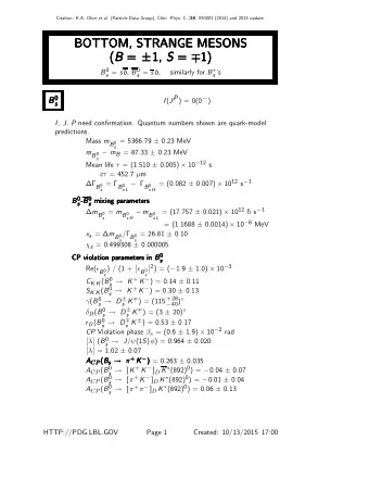 BOTTOM, STRANGE MESONS  BOTTOM, STRANGE MESONS  BOTTOM, STRANGE MESONS  BOTTOM, STRANGE MESONS ( B
