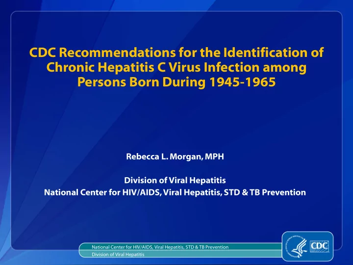 chronic hepatitis c virus infection among