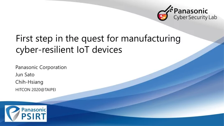 cyber resilient iot devices