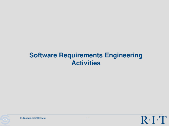 software requirements engineering activities
