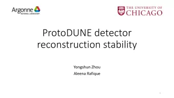 ProtoDUNE detector  reconstruction stability  Yongshun Zhou  Aleena Rafique  1  Data Samples