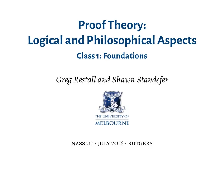 proof theory logical and philosophical aspects