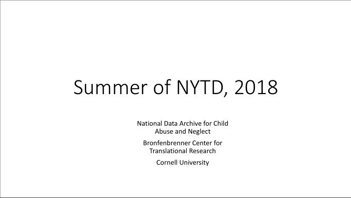 summer of nytd 2018