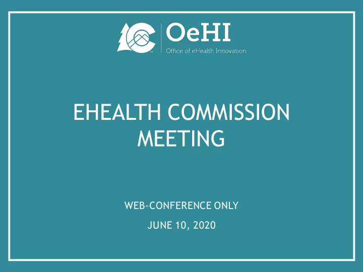 ehealth commission meeting