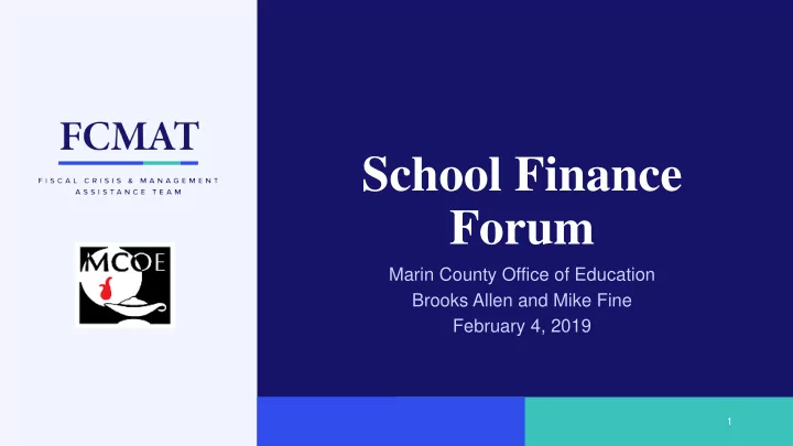 school finance forum