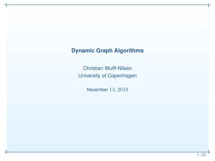 dynamic graph algorithms