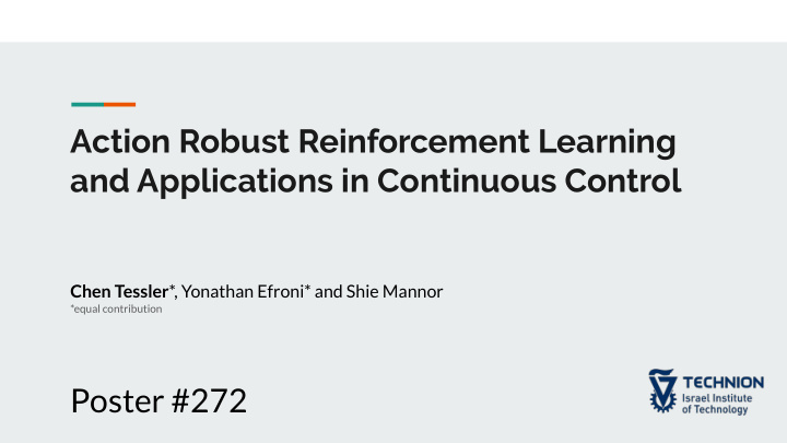 action robust reinforcement learning and applications in