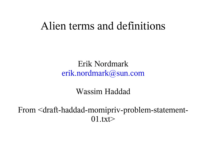 alien terms and definitions