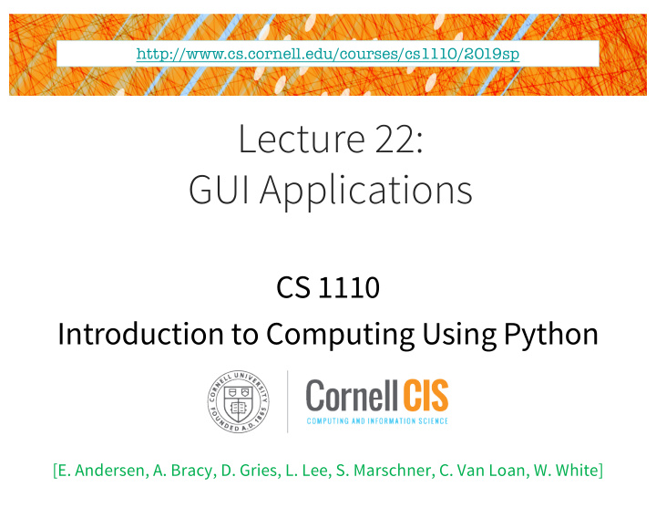 lecture 22 gui applications