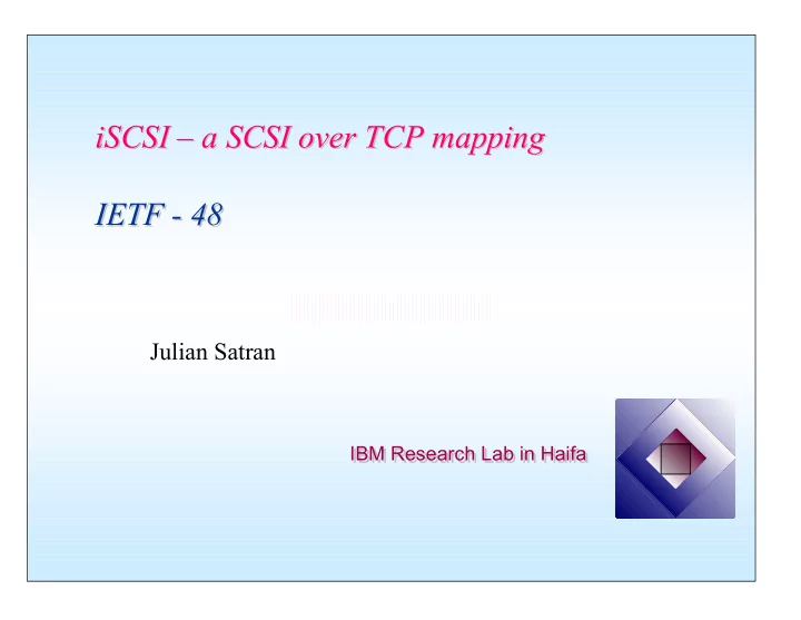 iscsi a scsi over tcp mapping a scsi over tcp mapping