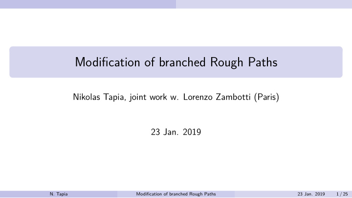 modification of branched rough paths