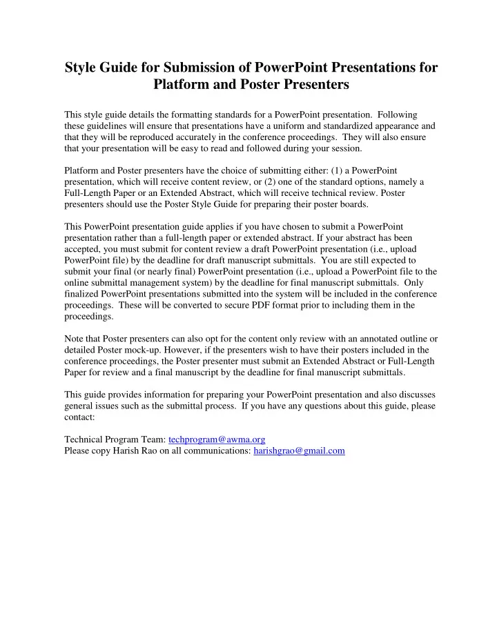 style guide for submission of powerpoint presentations