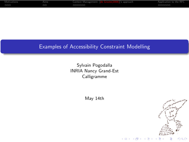 examples of accessibility constraint modelling