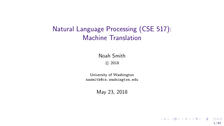 natural language processing cse 517 machine translation
