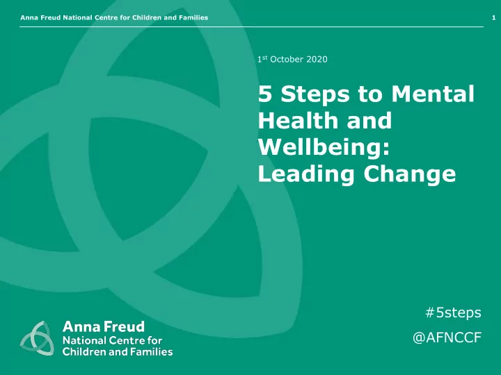 5 steps to mental health and wellbeing leading change