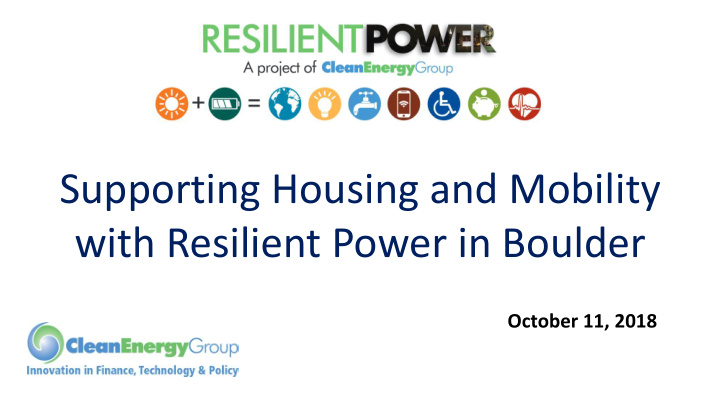 with resilient power in boulder