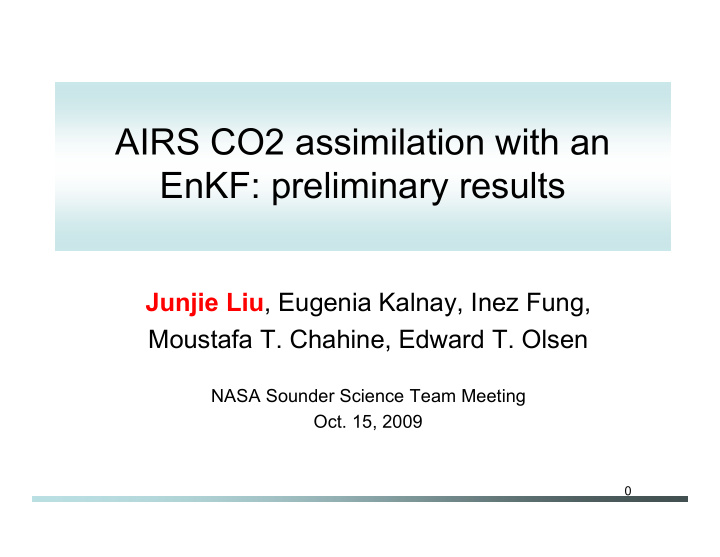 airs co2 assimilation with an enkf preliminary results