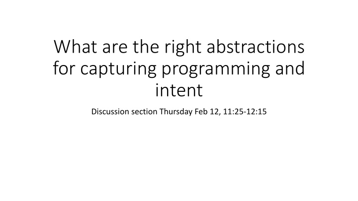 what are the right abstractions