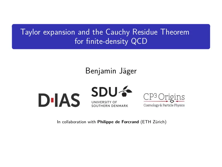taylor expansion and the cauchy residue theorem for