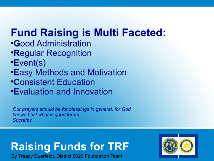 raising funds for trf
