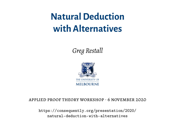 natural deduction with alternatives
