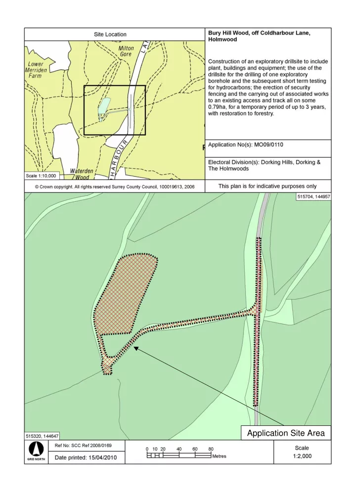 application site area