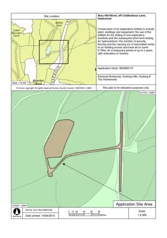 Application Site Area  Application Number : MO09/0110  Aerial 1 : Bury Hill Wood  Coldharbour Lane