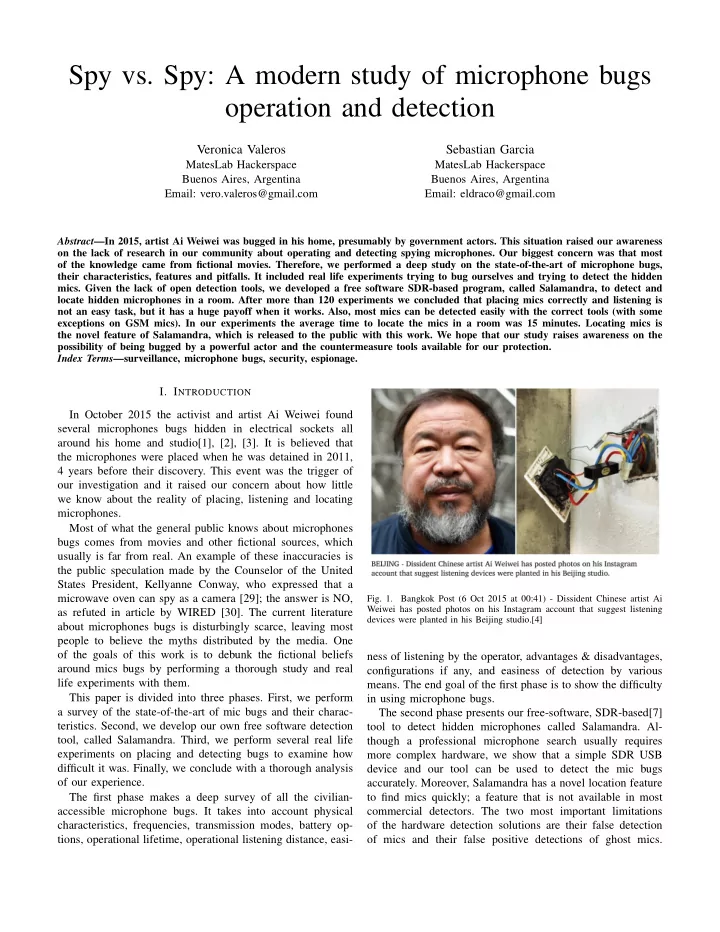 spy vs spy a modern study of microphone bugs operation