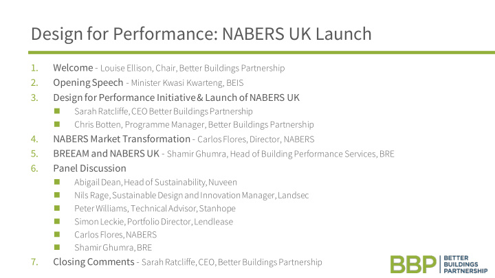 design for performance nabers uk launch