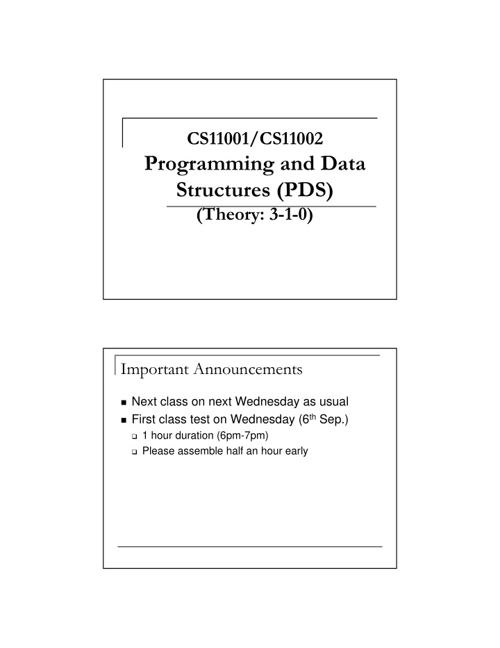 programming and data structures pds