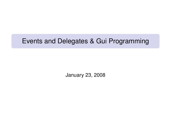 events and delegates gui programming