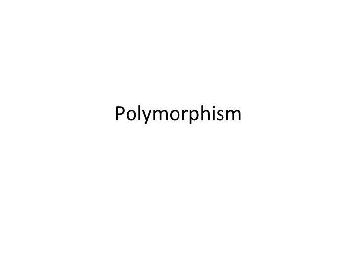 polymorphism polymorphism