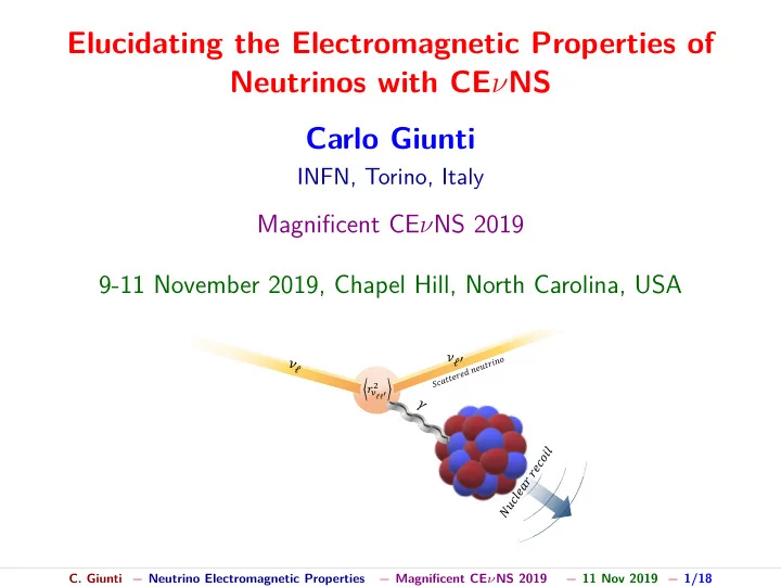 elucidating the electromagnetic properties of carlo giunti