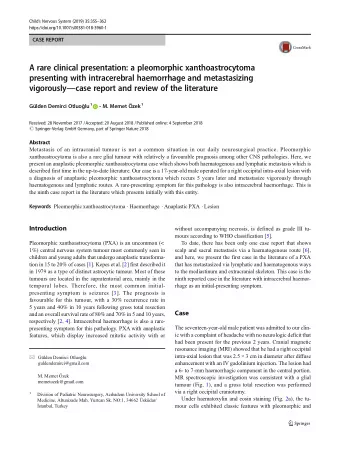 A rare clinical presentation: a pleomorphic xanthoastrocytoma  presenting with intracerebral